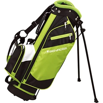 Image of Benross Golf 4 Pocket 49 55 Junior Lightweight Waterproof Green Stand Bag