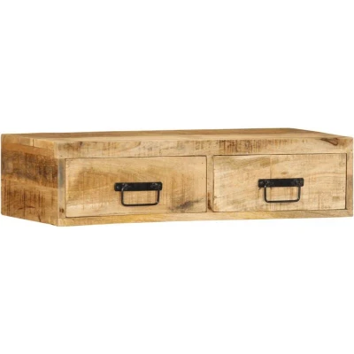 Image of vidaXL Wall mounted TV Cabinet 80x30x19 cm Solid Rough Wood Mango