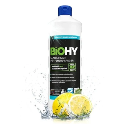 Image of BiOHY Glass Cleaner for window Vacuums (1l Bottle) suitable all acids ensures a brilliant shine on smooth surfaces (Glasreiniger)