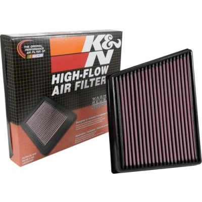 Image of K&amp;N Engine Air Filter: High Performance, Premium, Washable, Replacement Compatible with 2015 2019 JAGUAR/LAND Rover (F Pace, XE, XF, Range Velar) , 33 3075, Heather Red