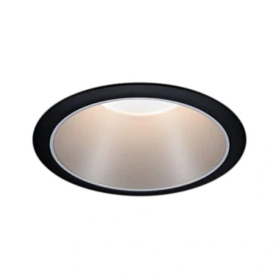 Image of Paulmann 93397 recessed luminaire Cole Rigid Round dimmable Spotlight Black matt, Silver spot Aluminium, Plastic lamp GU10