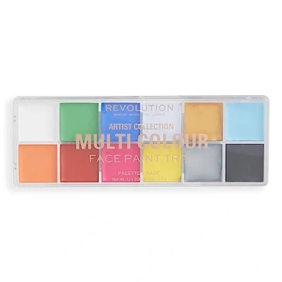 Image of Makeup Revolution London, Artist Collection, Face Paint Tray, Intensely Pigmented, Blendable Formula, 12 Creamy Shades, x 2.7g