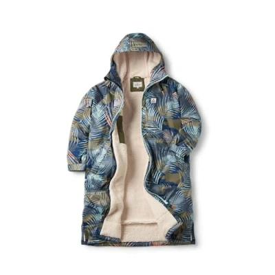 Image of Passenger Recycled Changing Robe Waves Adults, Unisex (UK, Alpha, XL, Regular, Palm Camo Apricot)