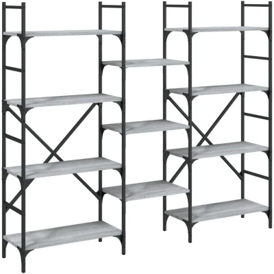 Image of vidaXL Bookshelf Grey Sonoma 160x28.5x136.5 cm Engineered Wood