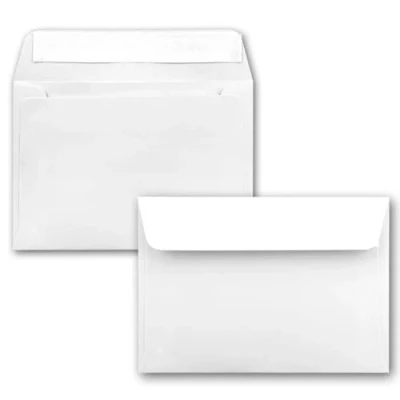 Image of &quot;FarbenFroh by GUSTAV NEUSER&quot; 75x envelopes bright white/crystal white DIN C6 format 11.4 x 16.2 cm self adhesive without window Christmas, greeting cards &amp; invitations for A6 A4 paper