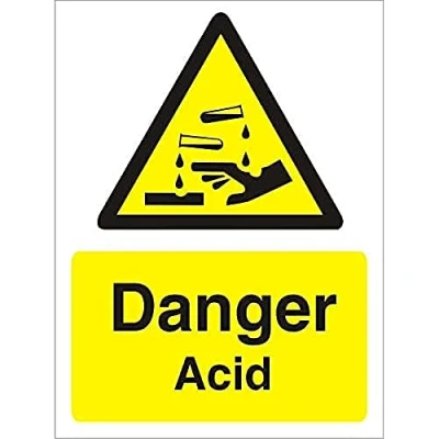 Image of Seco Danger Acid Sign, 150mm x 200mm 1mm Semi Rigid Plastic