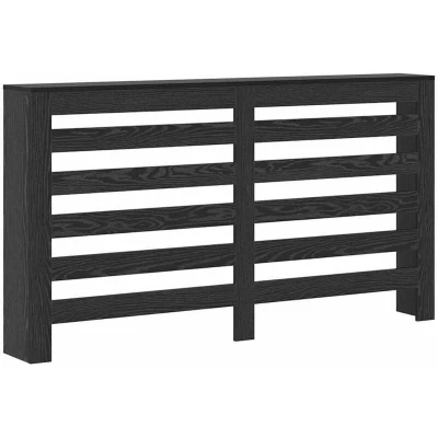 Image of vidaXL Radiator Cover Black Oak 149x20x82 cm Engineered Wood