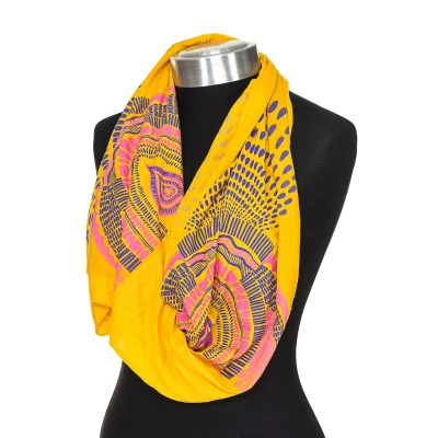 Image of Buff Half season bandana to cover face and neck Ethnic Motifs 68200 unisex Orange One Size
