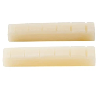 Image of Musiclily Pro 42.95mm Slotted Electric and Acoustic Guitar Unbleached Bone Nut for 6 String Ibanez PRS (Set of 2)