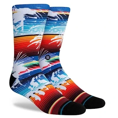 Image of Stance Crew Socks Wade Collection Palm Stripe, Large (35&quot; 38&quot;)