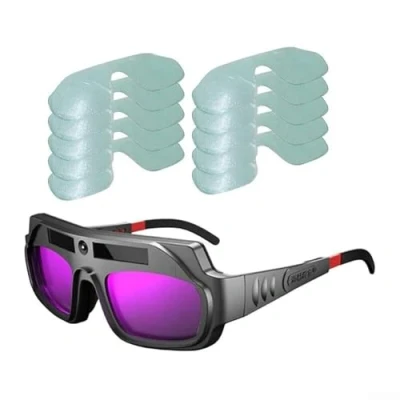 Image of Adjustable Auto Darkening Welding Scratch Resistant Lens, Welding, Quick Dimming Glasses. Solar Powered and High Sensitivity