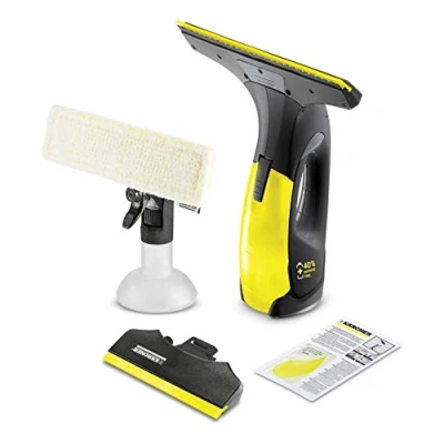 Image of Kärcher battery window vacuum WV 2 Premium Black Edition (battery life: 35 min, suction nozzles narrow / wide, spray bottle with microfiber cover, cleaner concentrate 20 ml)