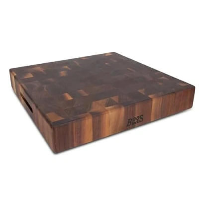 Image of John Boos Walnut Wood End Grain Reversible Butcher Block Cutting Board, 18&quot; x 3 Inches