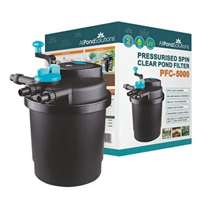 Image of AllPondSolutions Pressurised Koi Fish Pond Filter with UV Steriliser All in one System Easy to Clean &amp; Maintain for Outdoor Ponds Up 5000 litres PFC