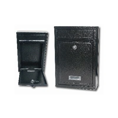 Image of Black Modern Steel Plated Post Box By Ashley
