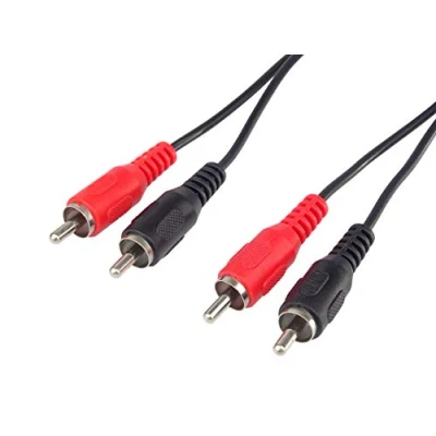 Image of PremiumCord cinch cable 5m, 2x RCA M plug to F plug, audio video connection cable, stereo, for TV, mobile phones, MP3, HiFi, color black