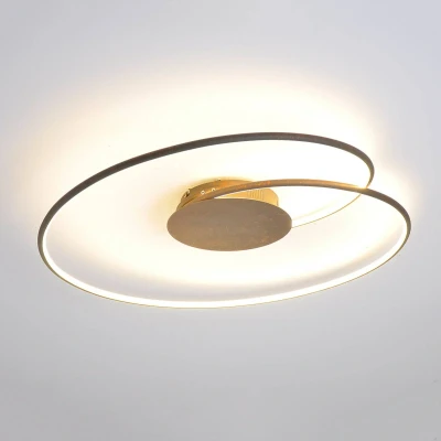 Image of Lindby LED ceiling lamp Joline, rust brown, 74 cm, metal