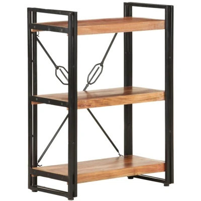 Image of vidaXL 3 Tier Bookcase 60x30x80 cm Solid Acacia Wood