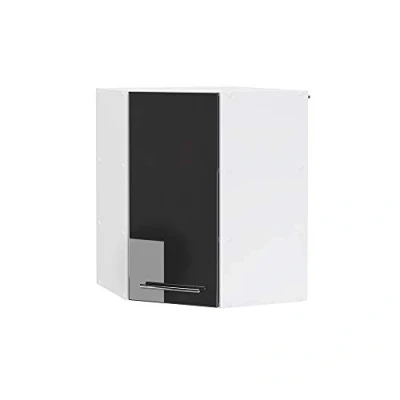 Image of Vicco Corner wall cabinet Fame Line, Anthracite high gloss/White, 57 cm