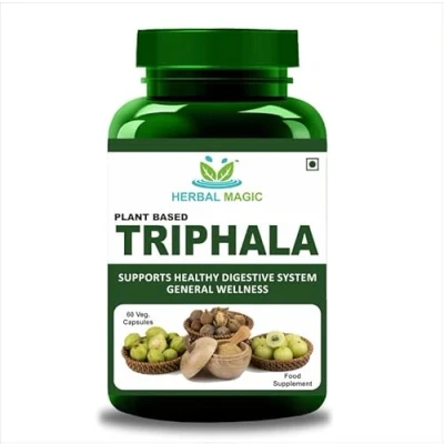 Image of Herbal Magic&#039;s Pure &amp; Natural Triphala 60 Veg Capsules Authentic Recipe with Amla, Haritaki, Bibhitaki No Fillers Preservatives