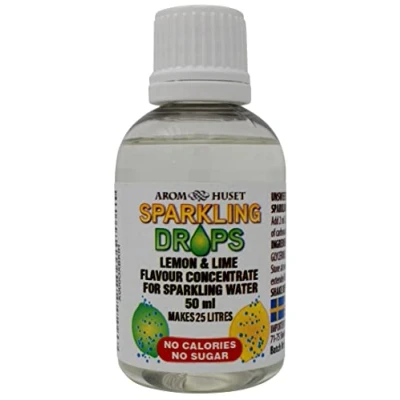 Image of Lemon Lime Flavour for Sparkling Water 50ml Zero Sugar, Low Calorie &amp; No Preservatives Makes 25 Litres Just Add 2ml to 1 Litre