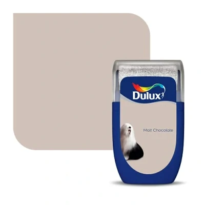 Image of Dulux Walls &amp; Ceilings Tester Paint, Malt Chocolate, 30 ml