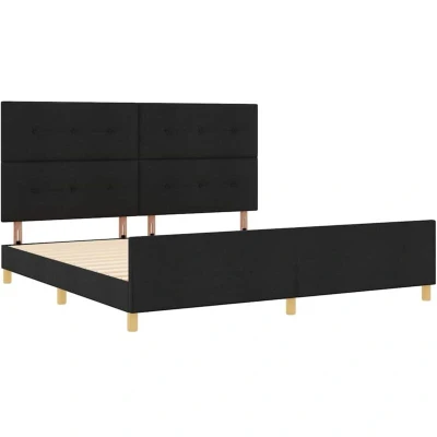 Image of vidaXL Bed Frame Black 200x200 cm Fabric