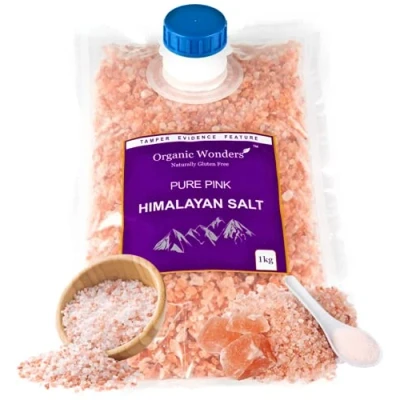 Image of Pure Pink Himalayan Salt (Coarse) 1kg PREMIUM UNREFINED 100% NATURAL GLUTEN FREE VEGAN VEGETARIAN by Organic Wonders®