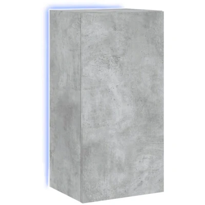 Image of vidaXL TV Wall Cabinet with LED Lights Concrete Grey 40.5x35x80 cm