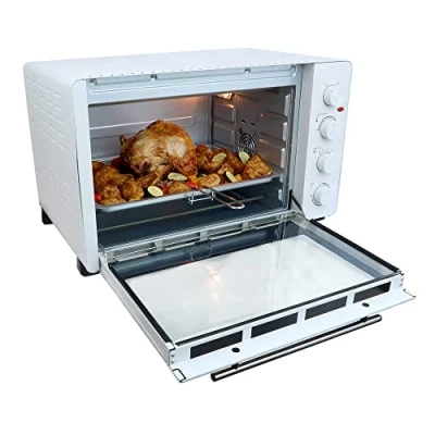 Image of Igenix IG7161 Countertop Mini Oven, 60 Litre, 2500 Watt, Fan Assisted Electric Cooker &amp; Grill, Ideal for Roasting, Baking, Grilling Reheating, White