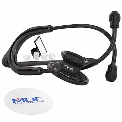 Image of MDF® Acoustica Deluxe Lightweight Dual Head Stethoscope All Black (MDF747XP BO)