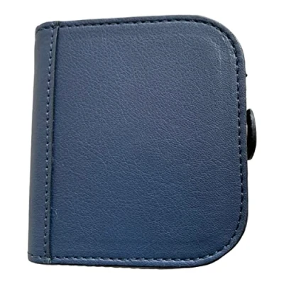 Image of Lorenz Goat Nappa Leather Square Tray Purse with Note Section Navy Blue