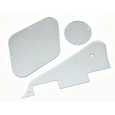 Image of Dopro Silver Mirror LP Pickguard Back Control Plate Switch Cavity Covers for Epiphone Les Paul