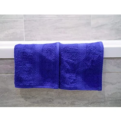 Image of Lex&#039;s Linens Pack of 2 100% Combed Cotton Royal Blue Facecloths 30 x cm