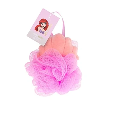 Image of Mad Beauty Disney Princess The Little Mermaid Ariel Body Puff Loofah Sponge Novelty Beauty, Cosmetic, and Skincare Gifts for Women, Adults, Kids