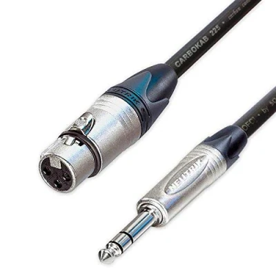 Image of Female XLR to ¼ TRS Jack Lead. Balanced SOMMER CARBOKAB Mic Cable. 10m 6m 3m 20m (20m)