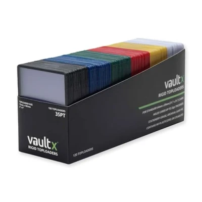 Image of Vault x Premium Extra Thick Seamless Multi Colour Toploaders 35pt 3&quot; 4&quot; Rigid Card Holders for Trading Cards &amp; Sports (120 Pack)