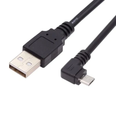 Image of chenyang USB to Micro Cable,USB 2.0 Male 5Pin 90 Degree Right Angled Charge Data Transfer Extension Cable 1.5M