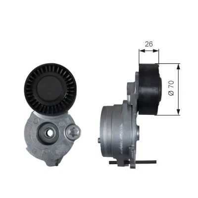 Image of 95810236151, 958903133 Tensioner Pulley GATES T39333 PowerGrip AUDI: A6 C7 Avant, Allroad, VOLKSWAGEN: Touareg II, PORSCHE: Cayenne