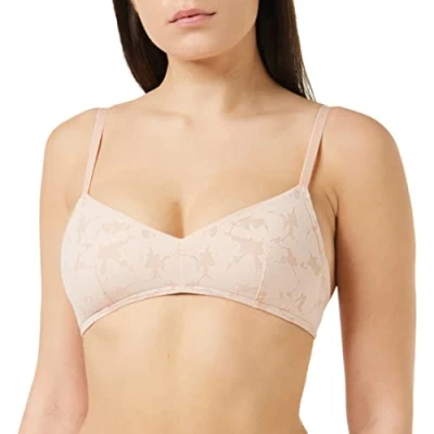 Image of Sloggi Women&#039;s Zero Lace 2.0 Bralette Bustier, Light Brown, XS