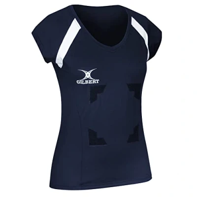 Image of Gilbert Helix II Netball Top Black Size 12