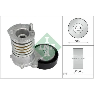 Image of 30650957, 8692809 Tensioner Lever, v ribbed belt INA 534 0030 10 70mm 20,4mm FORD: Focus 2, VOLVO: XC90 I, S40 II, C30