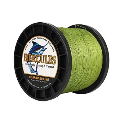 Image of Hercules Super Cast 300M 328 Yards Braided Fishing Line 300 LB Test for Saltwater Freshwater PE Braid Fish Lines Superline 8 Strands Army Green, 300LB (136.1KG), 1.20MM