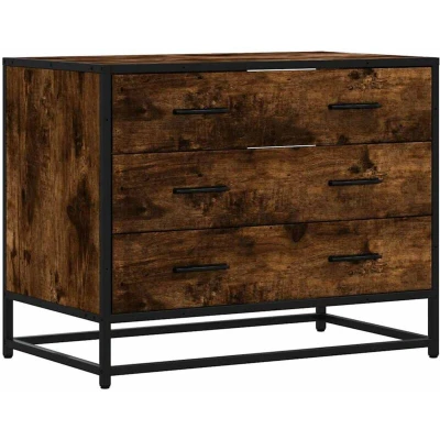 Image of vidaXL Drawer Cabinet Smoked Oak 70x41x56 cm Engineered Wood