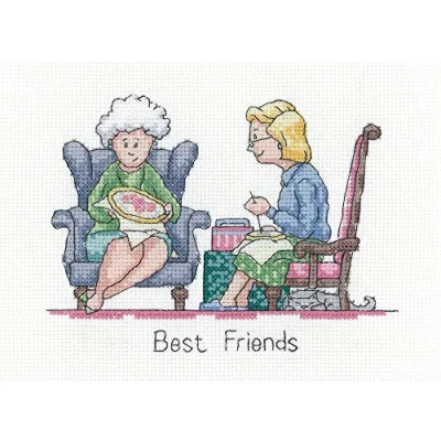 Image of Heritage Crafts Cross Stitch Kit Best Friends (Aida)