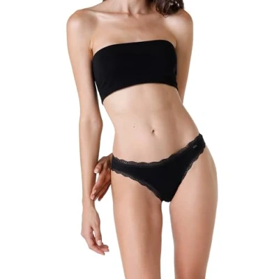 Image of LOVABLE Women&#039;s Mini Fancy Soft Cotton Lovely Bikini Style Underwear, Black, XL (Pack of 3)