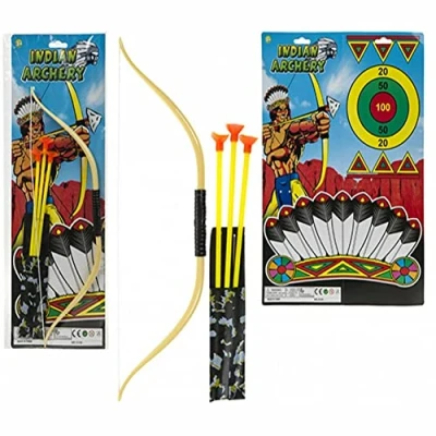 Image of PMS 14.5&quot; INDIAN BOW &amp; 3xARROWS W/QUIVER ON TIE CARD