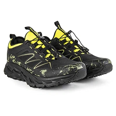 Image of ROCK EXPERIENCE REUF00391 CROSS ROADS Hiking shoe Male 0208 Caviar + 2134 Safety Yellow UK 7.5