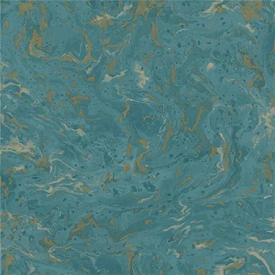 Image of Sample Marble Teal Gold Wallpaper Paste The Wall Textured Vinyl Metallic