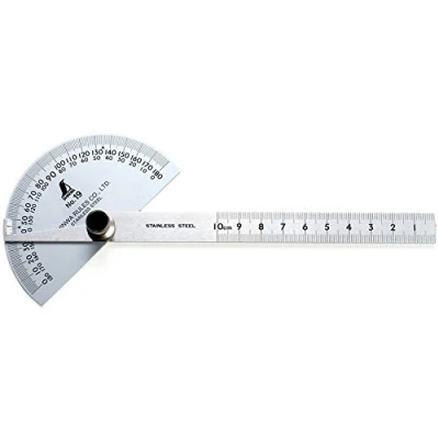 Image of Shinwa 62480 No.19 Protractor with Halfround Base by tyzacktools
